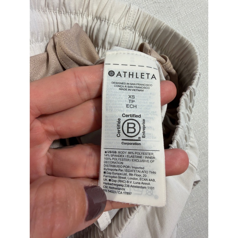 Athleta Mesh Racer Run 4" Short Tan Beige Active Running Shorts XS - Picture 5 of 10
